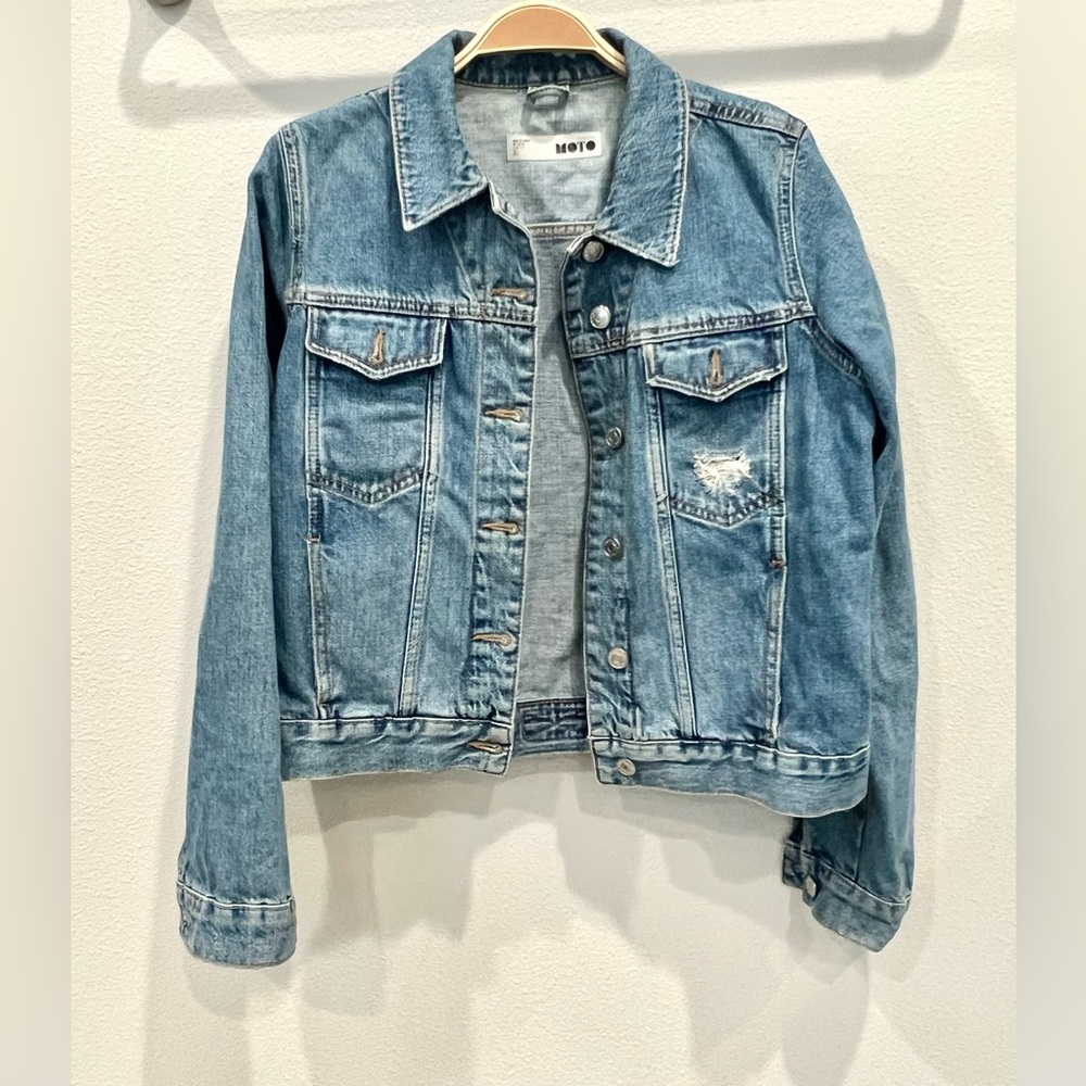 Topshop Women’s Moto Denim Jacket